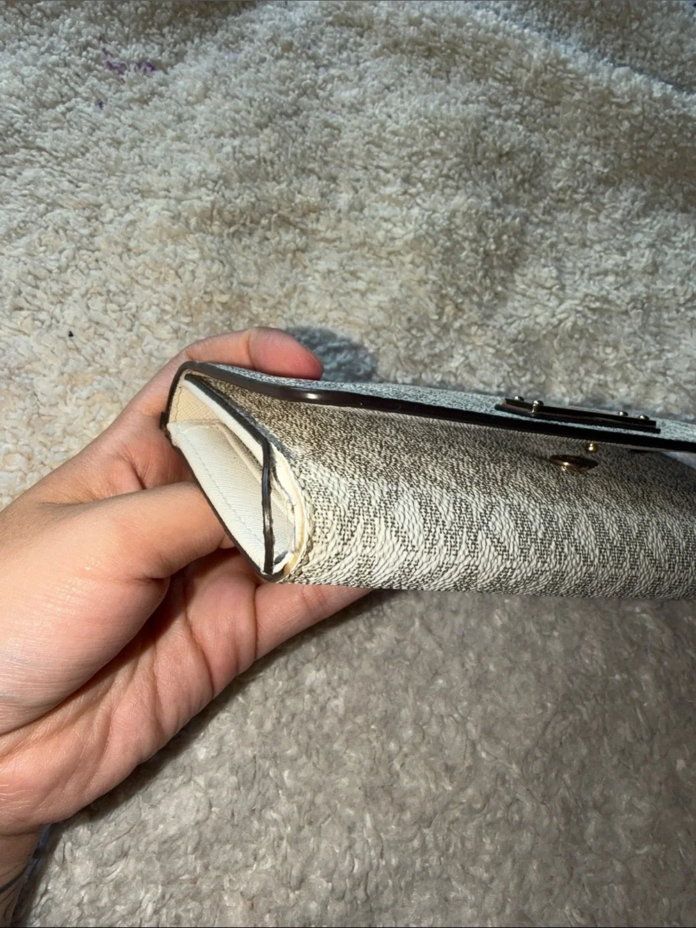 Michael Kors Cream/Tan Signature MK Continental Wallet